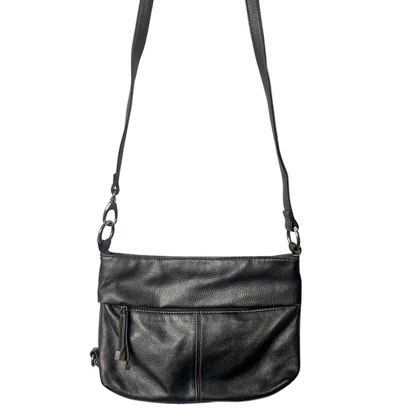 Tignanello Bags Tignanello Pebbled Leather Pewter Crossbody Bag